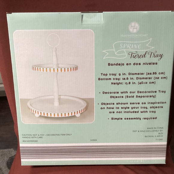Huntington Home Spring Tiered Tray New In Box - Picture 7 of 10